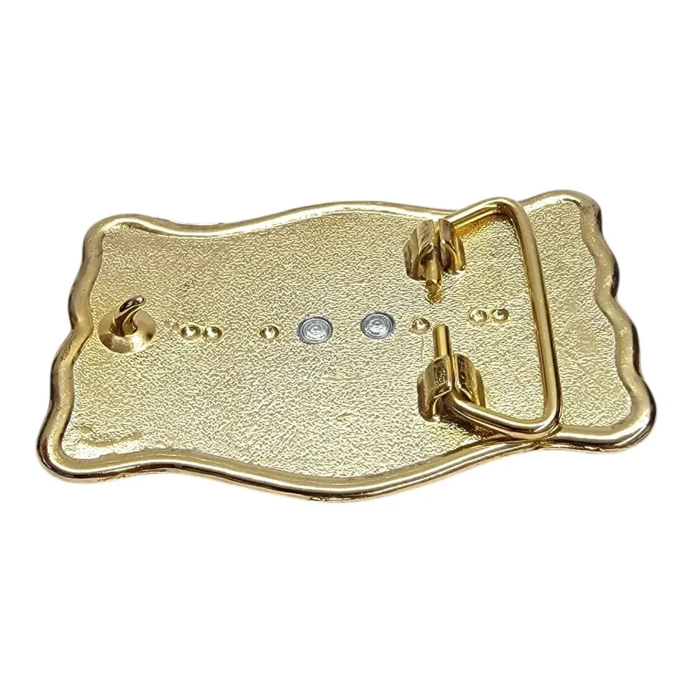 Western Horseshoe Belt Buckle Blank Floral Gold Black For 30x40mm Gemstone